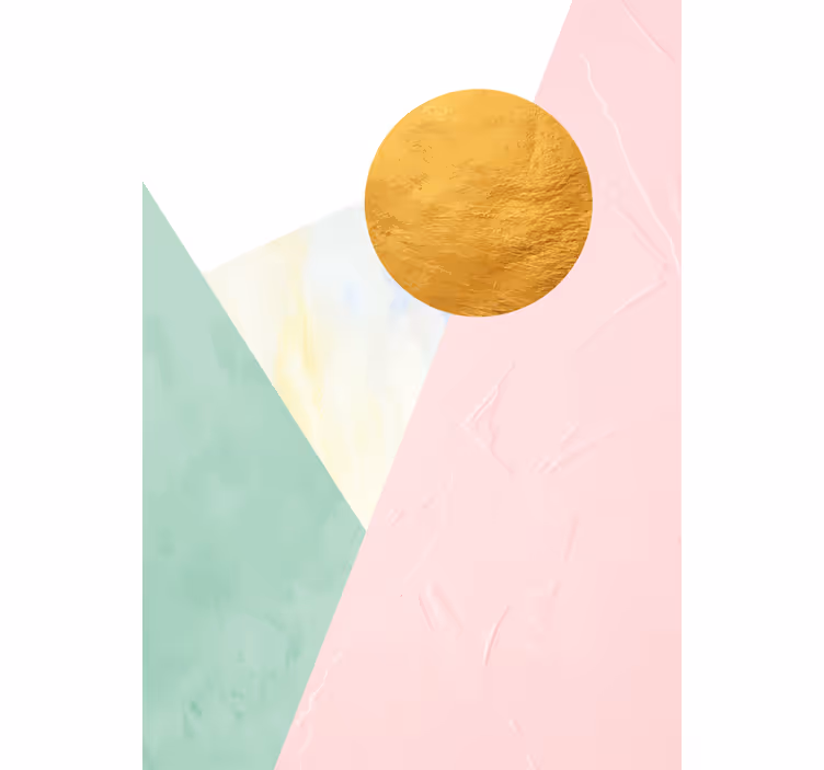 Estore de rolo modernos desenho de circulo dourado - TenStickers