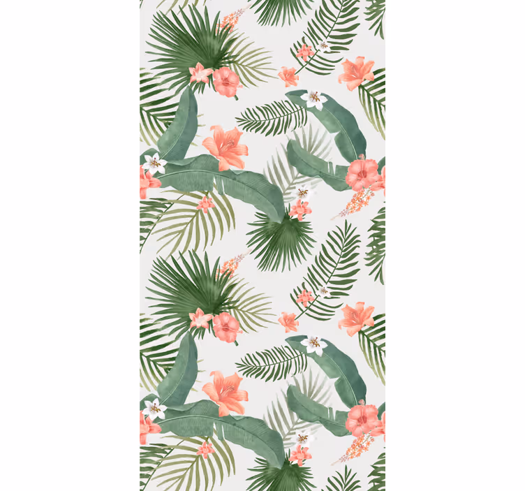 Estore de rolo flores e plantas design verde tropical - TenStickers