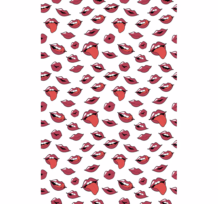 Estore de rolo divertidos padrões de lábios ousados - TenStickers