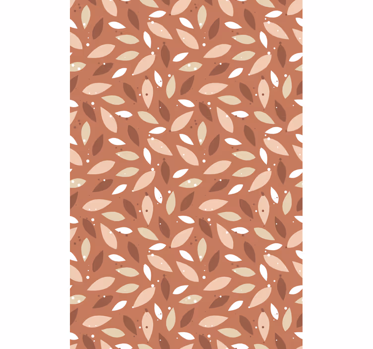 Estore de rolo flores e plantas padrão marrom frondoso - TenStickers