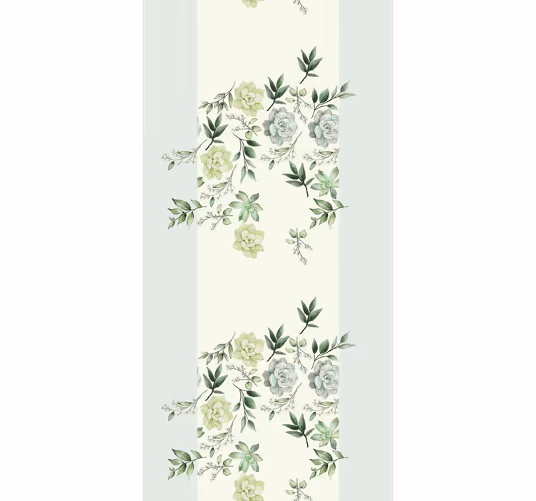Estore de rolo elegantes padrão floral verde - TenStickers