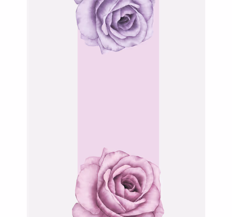 Estore de rolo flores e plantas sotaque rosa roxa - TenStickers