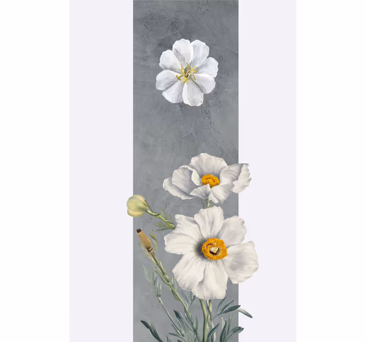 Estore de rolo flores e plantas buquê de flores brancas - TenStickers