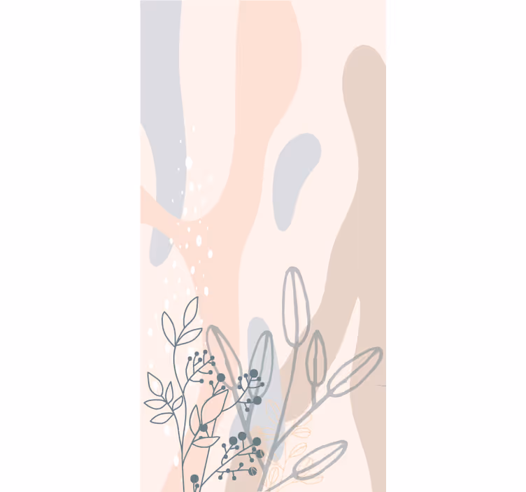Estore de rolo flores e plantas silhueta floral elegante - TenStickers