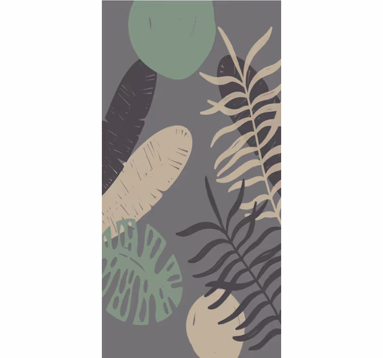 Estore de rolo flores e plantas padrão de vegetação tropical - TenStickers