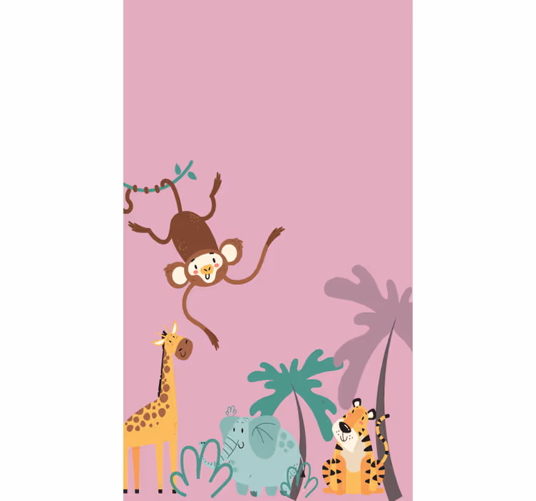 "boho" crianças selva vários animais cegos - TenStickers