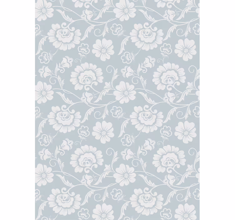 Estore de rolo florais sofisticação do motivo cinza - TenStickers