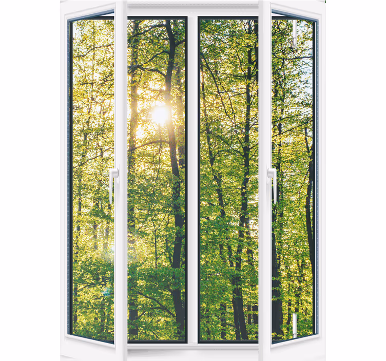 Estores de rolo de árvores vegetação iluminada pelo sol - TenStickers
