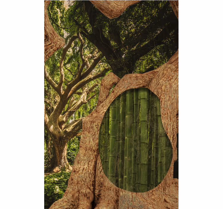Estores de rolo de árvores cena de floresta de bambu - TenStickers