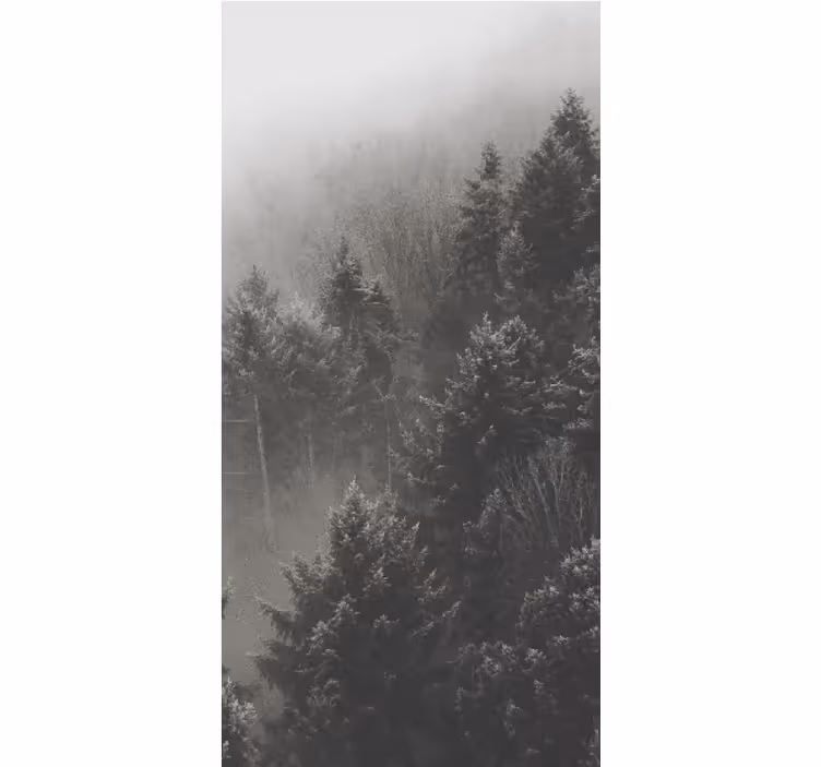Estores de rolo de árvores silhueta de floresta cinza - TenStickers
