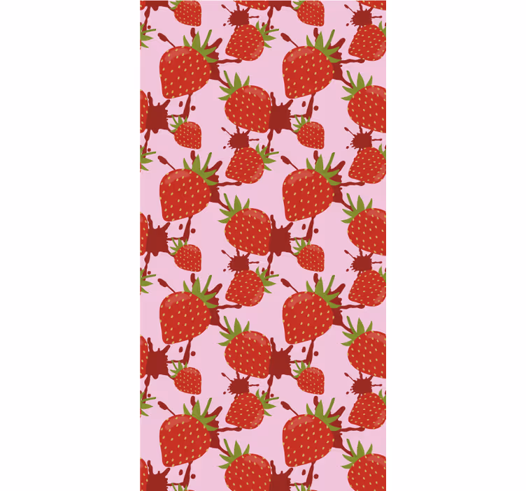 Estore de rolo frutas e verduras padrão splash de morango - TenStickers