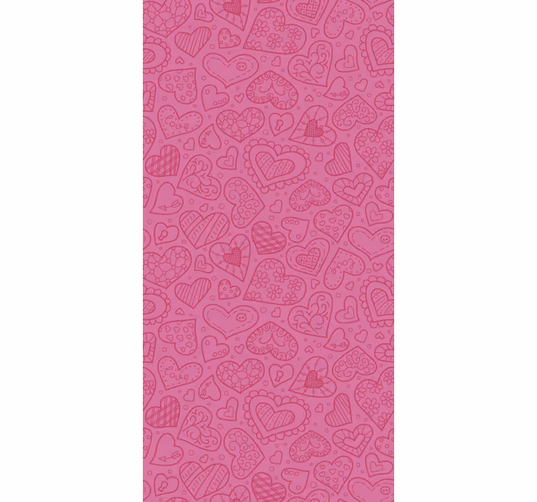 Estore de rolo romântico corações rosa estampados - TenStickers