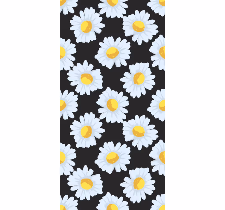 Estore de rolo flores e plantas tema de flor margarida - TenStickers