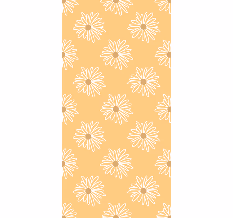 Estore de rolo florais desenho de margarida amarela - TenStickers