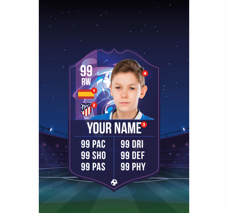 Estore infantil cartão de jogador de futebol - TenStickers