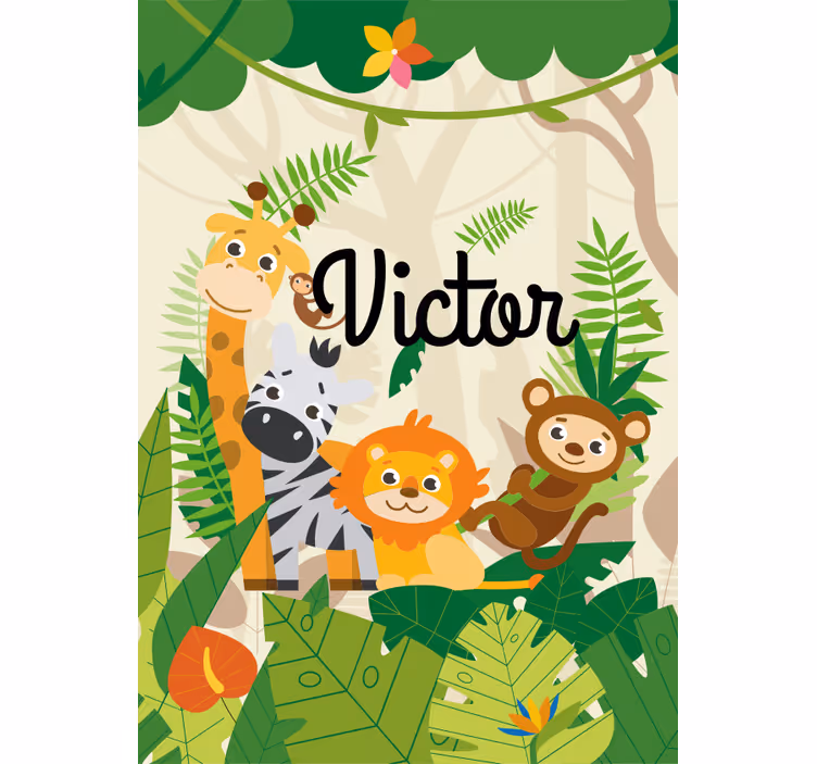 Estore de rolo animais da selva personalizados - TenStickers