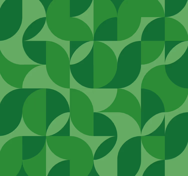 Estore de rolo verde retrô geométrico - TenStickers