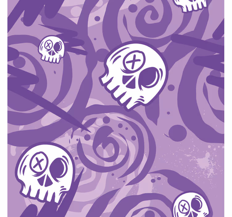 Estore de rolo juvenil lilás graffiti caveiras - TenStickers
