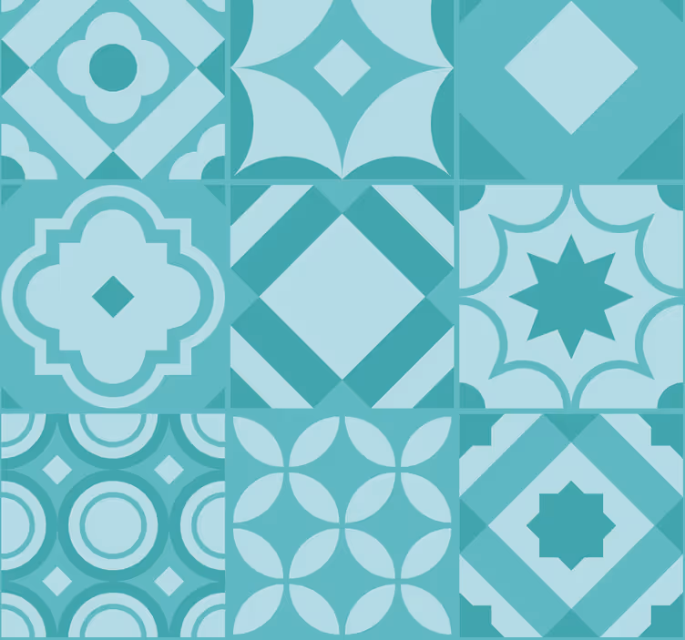 Estore de rolo cozinha azulejos turquesa - TenStickers