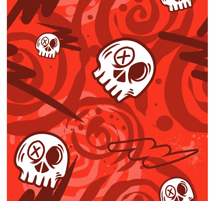 Estore de rolo vermelho graffiti com caveiras - TenStickers