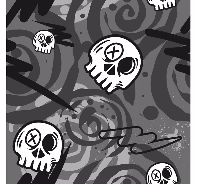 Estore de rolo juvenil graffiti com caveiras - TenStickers