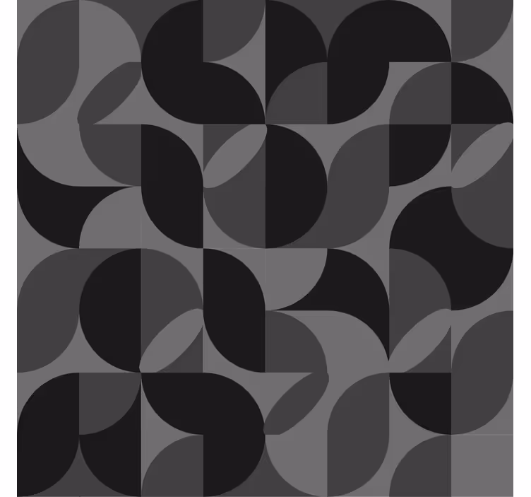 Estore de rolo para sala formas pretas retrô - TenStickers