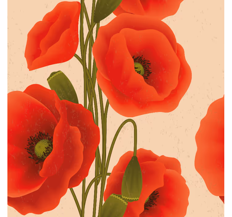 Estore de rolo de flores papoulas - TenStickers