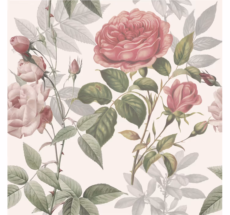 Estore de rolo floral padrão rosa - TenStickers