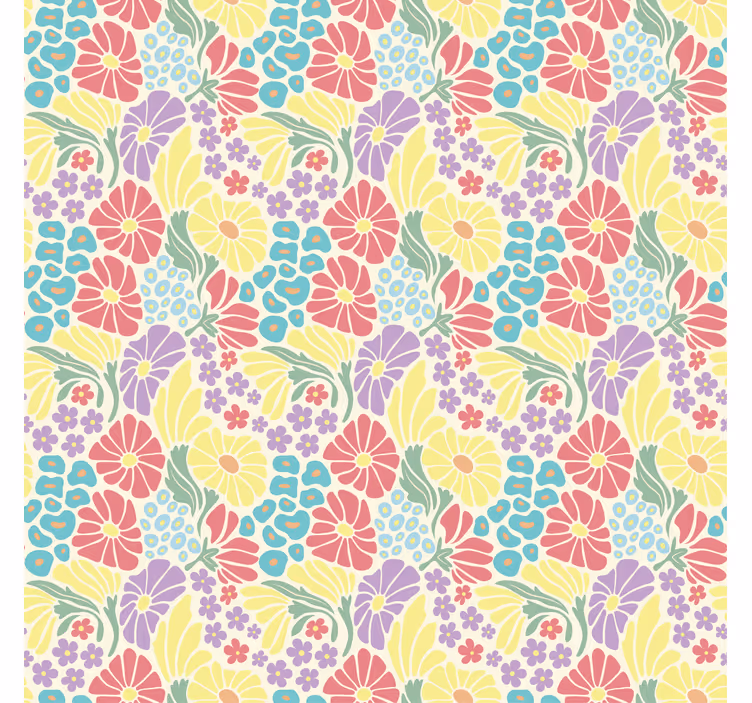 Estore de rolo para sala flores pastel - TenStickers