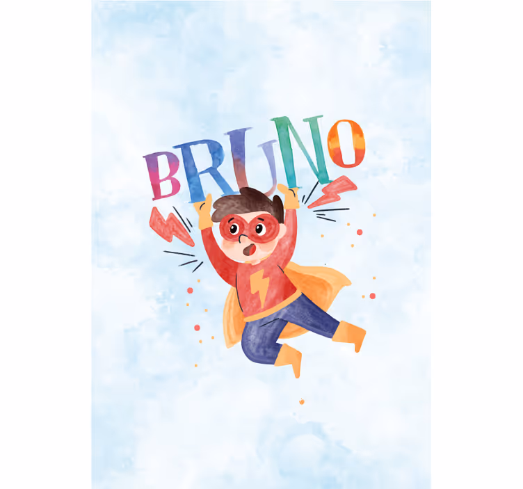 Estore de rolo de super-heróis estilo aquarela com nome - TenStickers