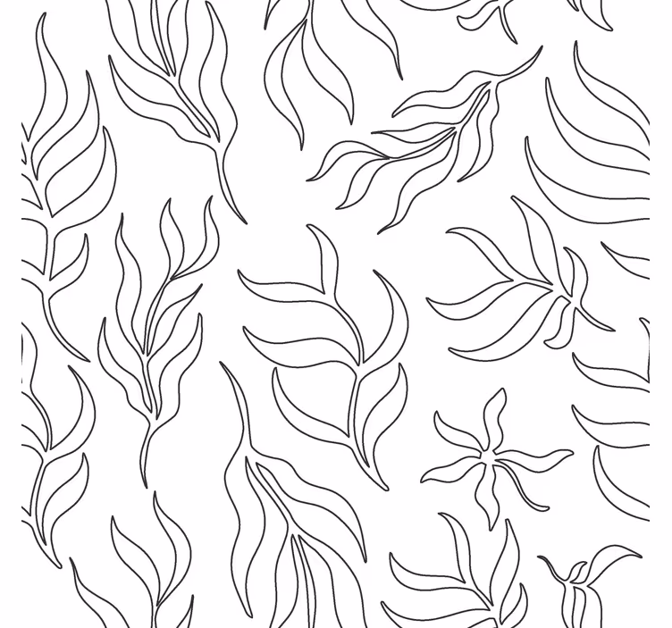 Estore de rolo modernos padrão floral de silhueta - TenStickers