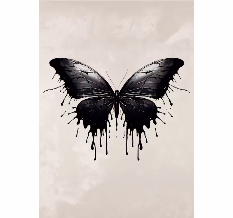 Estore de rolo borboleta grandes asas pretas - TenStickers