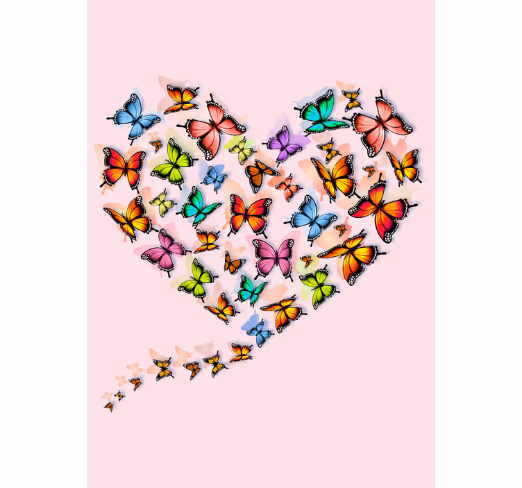 Estore de rolo borboleta desenho de coração - TenStickers