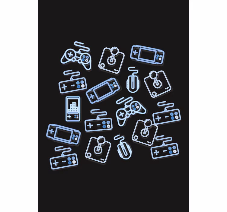 Estore de rolo de frikis controles azuis - TenStickers
