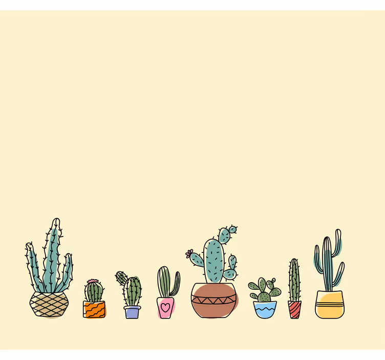 Estores de rolo cactos estilo desenhado - TenStickers