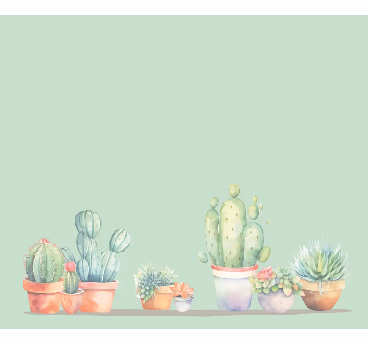 Estores de rolo cactos estilo minimalista - TenStickers