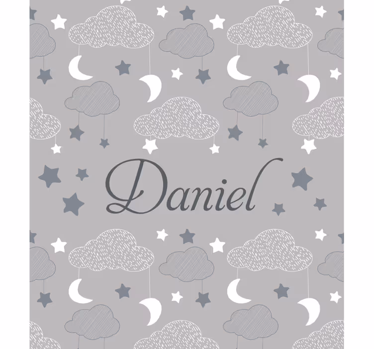 Estore de rolo personalizável nuvens estreladas cinzentas - TenStickers