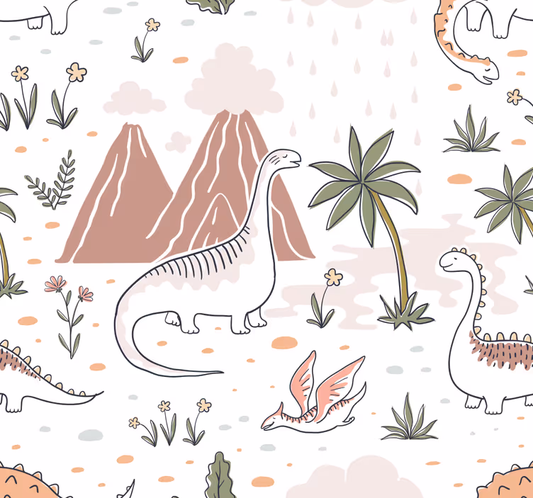 Estore de rolo de dinossauros estilo nórdico - TenStickers
