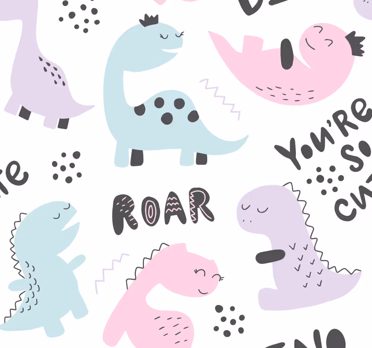 Estore de rolo de dinossauros princesa dino - TenStickers