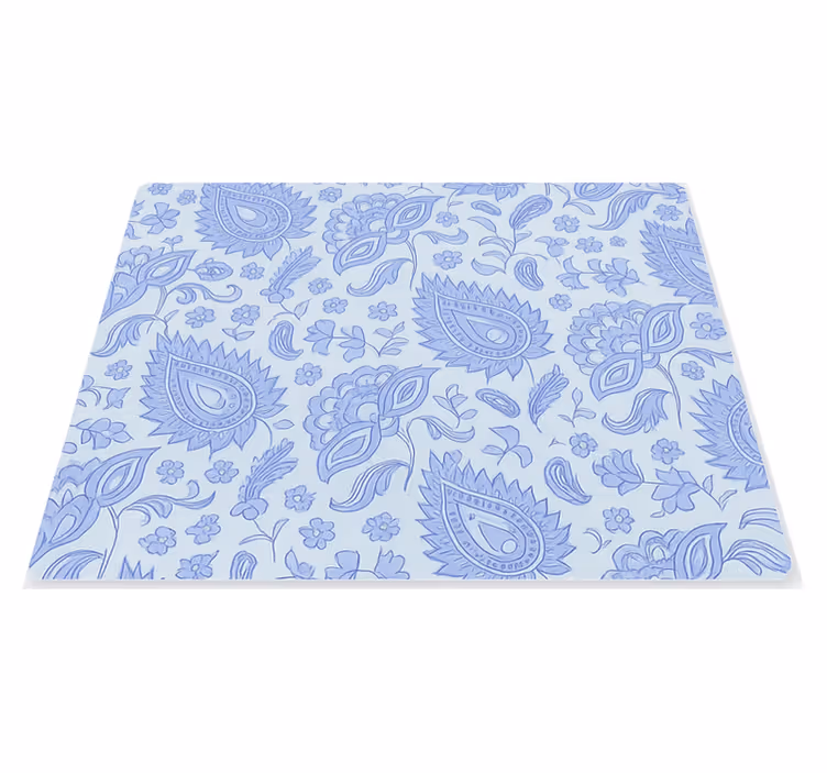 Individuais de mesa originais padrão floral azul paisley - TenStickers