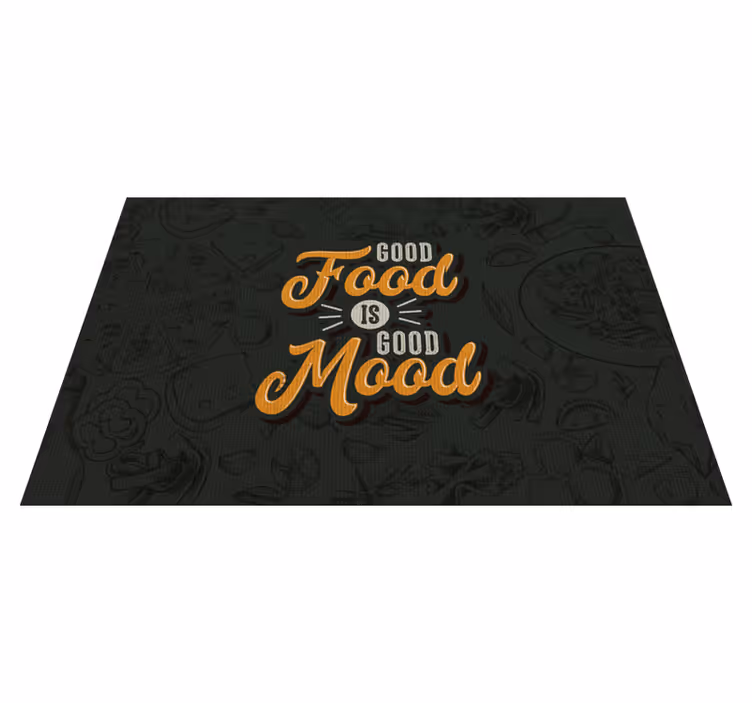 Individuais de mesa com frases Food Mood - TenStickers