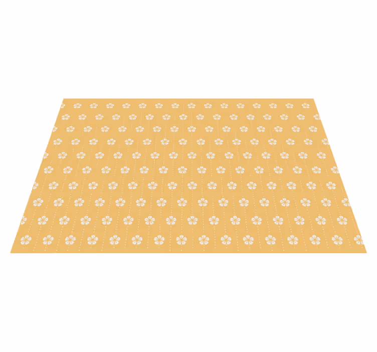 Individuais de mesa amarelo de flores brancas - TenStickers