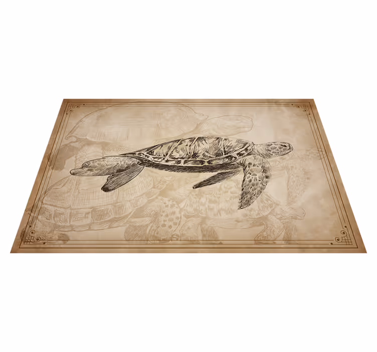 Individuais de mesa de animais tartaruga sépia - TenStickers
