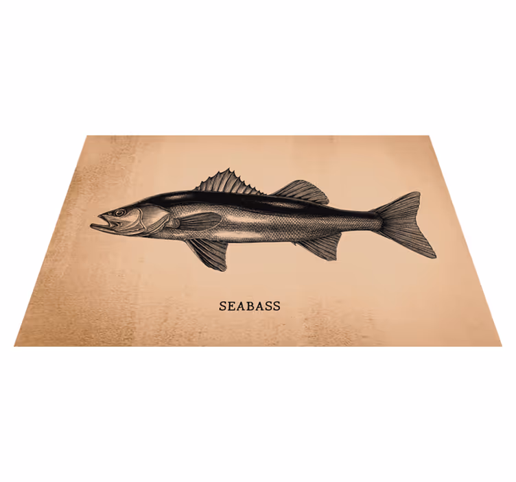 Individuais de mesa de peixes Robalo realista - TenStickers