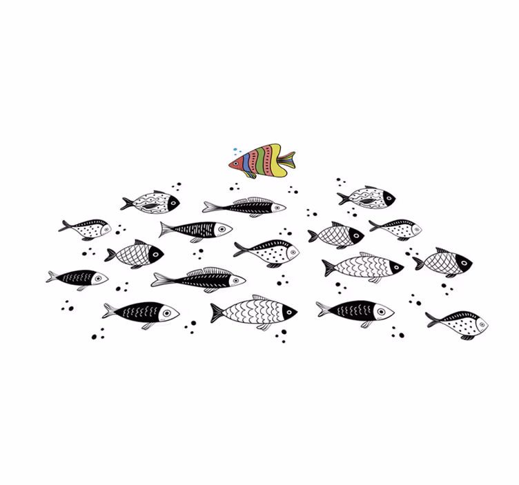Individuais de mesa de peixes Contrafluxo - TenStickers