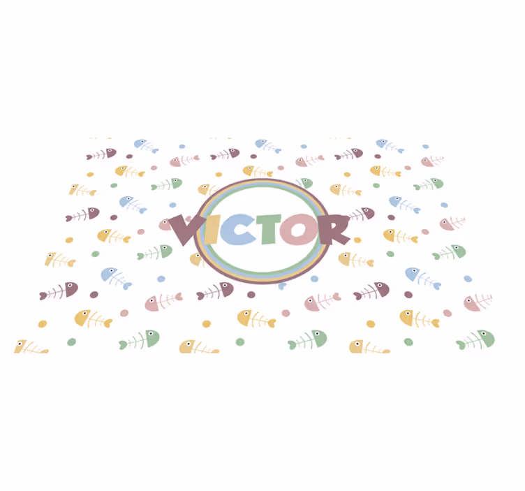 Individuais de mesa com nome Ossos de peixes - TenStickers