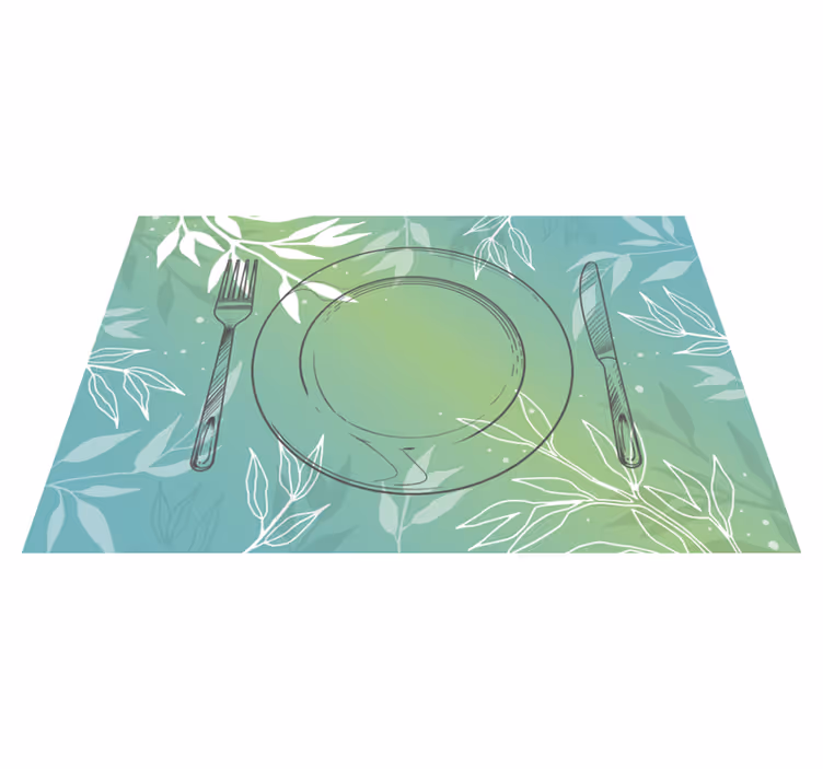 Individual de mesa Prato e talheres em aquarela - TenStickers