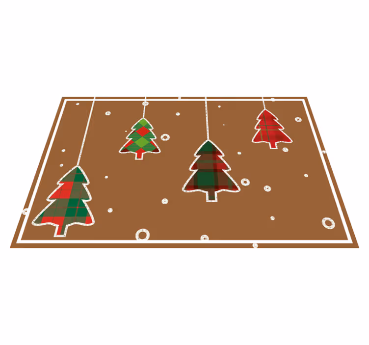 árvores de natal fundo marrom individuais de mesa - TenStickers
