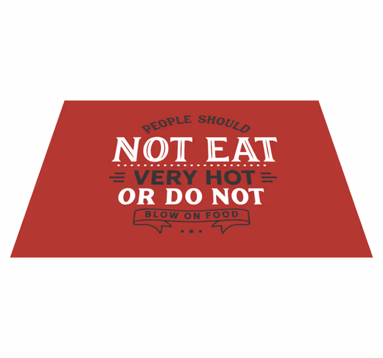 Individuais de mesa para restaurantes Não coma - TenStickers