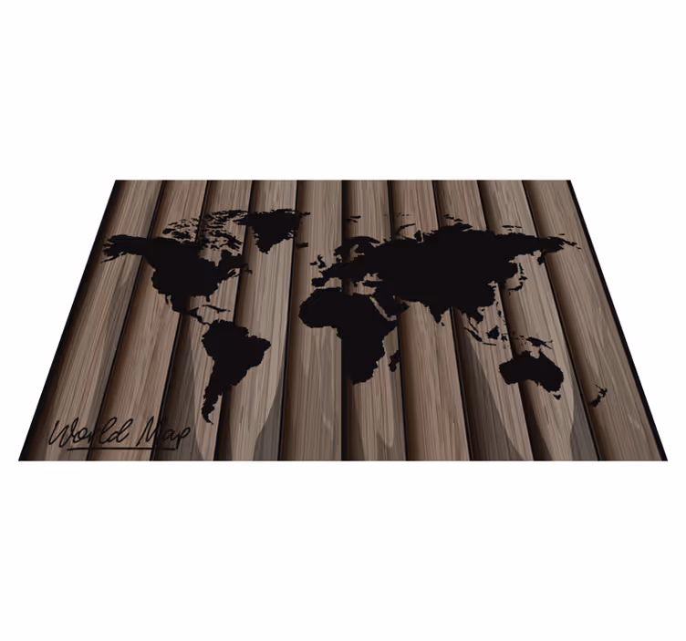 individuais de mesa madeira mapa do mundo - TenStickers
